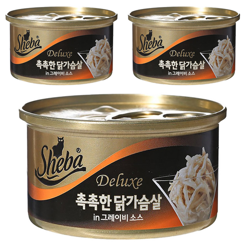 쉬바 성묘용 간식캔, 촉촉한 닭가슴살, 85g, 3개
