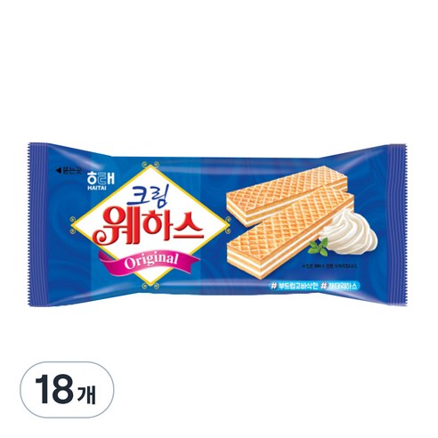 해태제과 크림웨하스, 50g, 18개