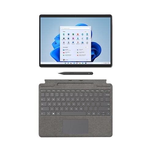 2022 마이크로소프트 Surface Pro8 13 + 타입커버 + 슬림펜 2, 플래티넘(Surface Pro8, 타입커버), 블랙(슬림펜2), 코어i5 11세대, 128GB, 8GB, WIN11 Home, 8PN-00014(Surface Pro), 8X6-00077(타입커버)