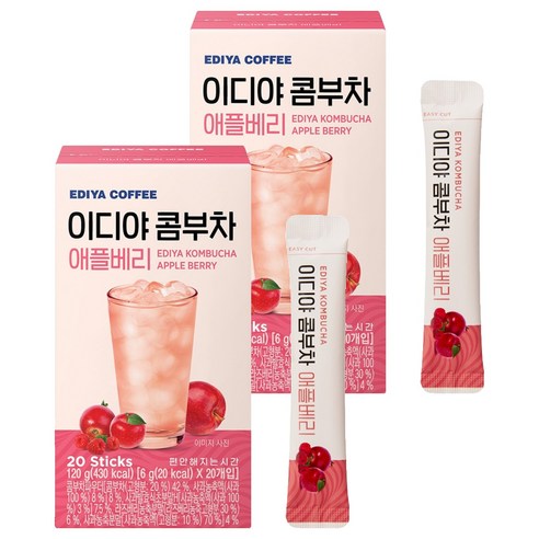 이디야커피 콤부차 애플베리, 2개, 20개입, 6g