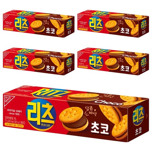 리츠 샌드위치 크래커 초코, 77g, 5개