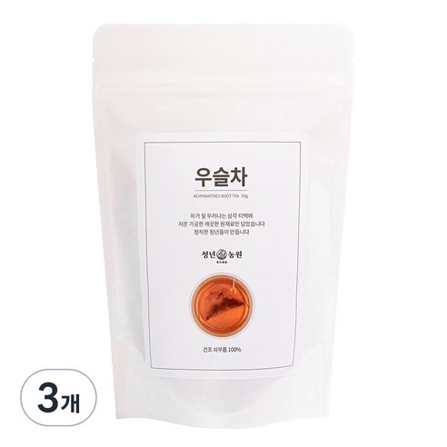 청년농원 저온가공 우슬차 삼각티백, 1g, 50개입, 3개