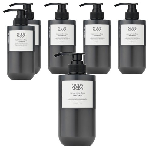 모다모다 네이처 리프레싱 무실리콘 헤어트리트먼트 코튼 파우더향, 500ml, 6개