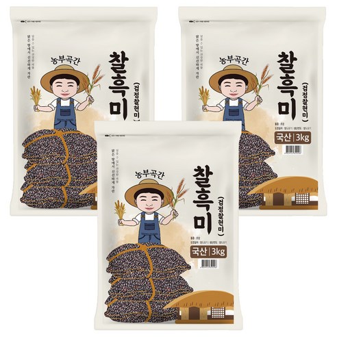 농부곡간 국산 찰흑미, 3kg, 3개