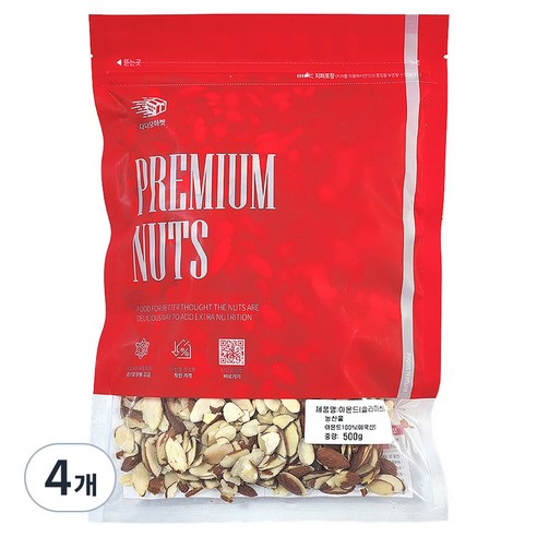 다다모마켓 아몬드 슬라이스, 500g, 4개