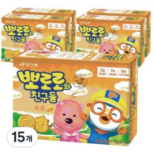 빙그레 뽀로로와 친구들 치즈, 65g, 15개