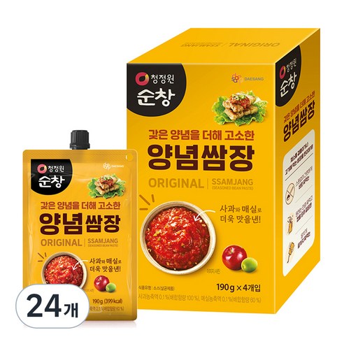 청정원순창 양념 쌈장, 190g, 24개