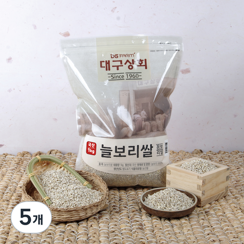 대구상회 국내산 늘보리쌀, 1kg, 5개