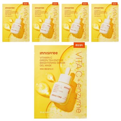 이니스프리 비타씨 그린티 엔자임 잡티 토닝 세럼 겔 마스크 25ml, 1개입, 5개