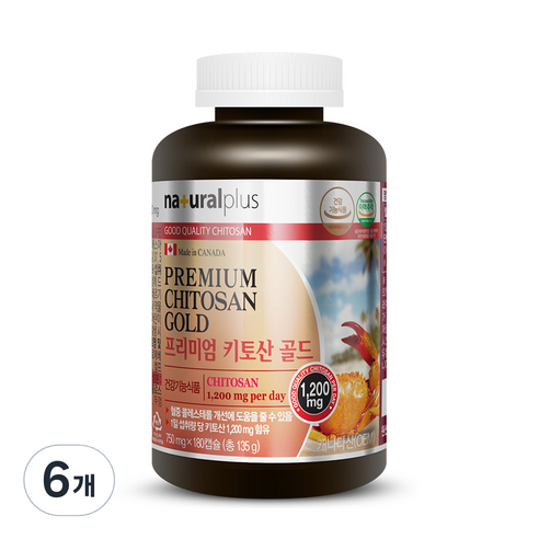 내츄럴플러스 프리미엄 키토산 골드, 6개, 135g