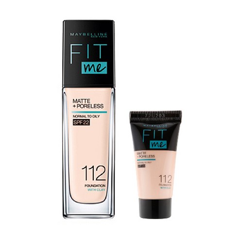 메이블린 핏미 파운데이션 30ml + 미니 파운데이션 5ml 세트, 본품(112 내추럴 아이보리), 미니(랜덤발송), 1세트