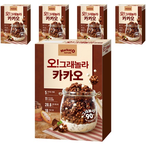 마켓오네이처 오 그래놀라 카카오 시리얼, 300g, 5개
