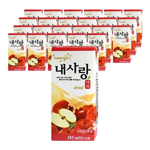 웅진 내사랑 사과 드링크팩, 185ml, 24개