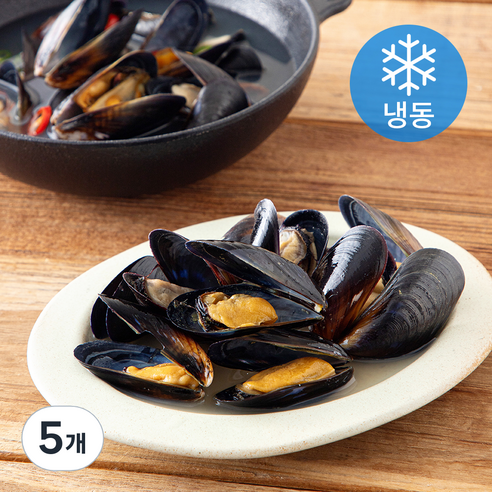 바른씨 자숙피 홍합 (냉동), 5개, 500g