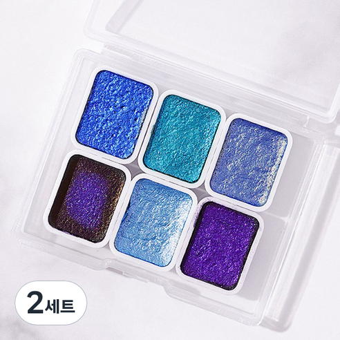수채화 네일 물감 6종 세트, KN-A4034, 2세트