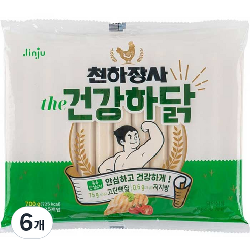 진주햄 천하장사 더 건강하닭 소시지, 700g, 6개