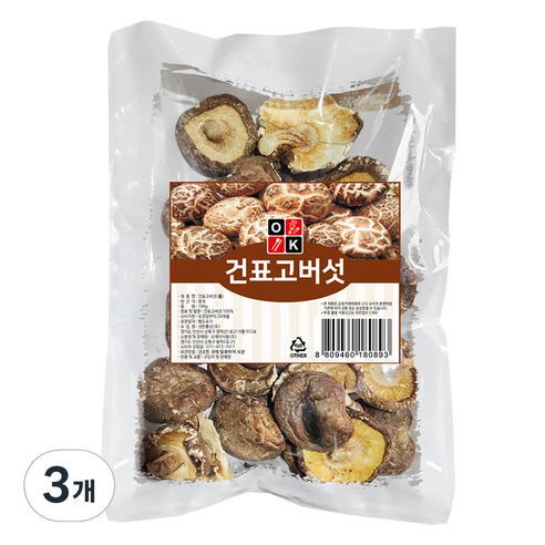 오케이 건 표고 홀버섯, 100g, 3개