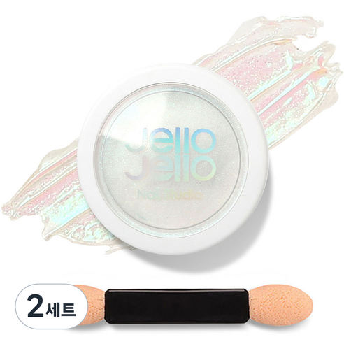 젤로젤로 젤네일 아트 엣지빔 미러 파우더 글리터 + 브러쉬 세트, 2세트, JP06 머메이드(글리터)