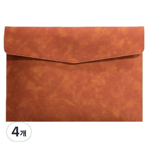 통근창고 A4 서류 파일 케이스 330 x 235 mm, 브라운, 4개