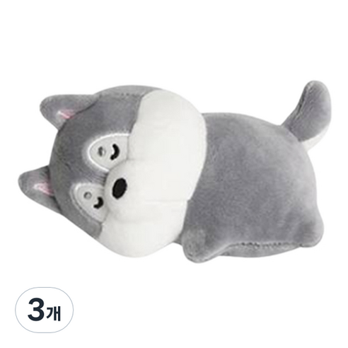 모찌타운 귀요미 핫팩인형 귀요미 허스키 8cm, 그레이계열, 1개입, 3개
