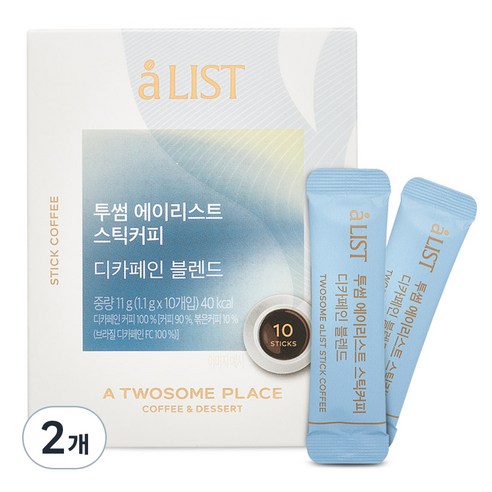 투썸플레이스 에이리스트 스틱커피 디카페인 블렌드, 1.1g, 10개입, 2개