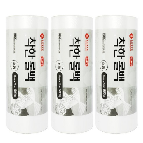 롯데이라이프 착한 롤백 17 x 25 cm, 소(S), 500개, 3개