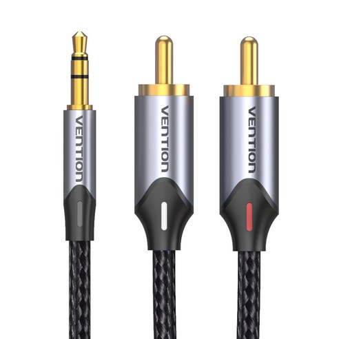 벤션 울트라 직조 3.5mm to 2 RCA 오디오 케이블 혼합색상, BCNBK 8m, 1개