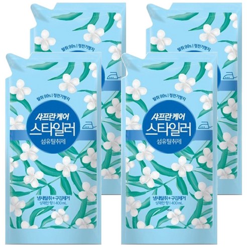 샤프란 케어 스타일러 섬유탈취제 상쾌한향 리필, 400ml, 4개