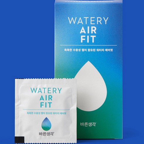 바른생각 워터리 에어핏 콘돔, 1개, 12개입