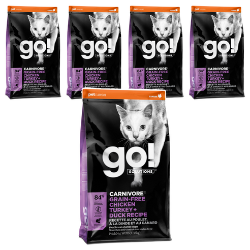 go 전연령 고양이 카니보 레시피 건식사료, 닭+칠면조, 1.36kg, 5개