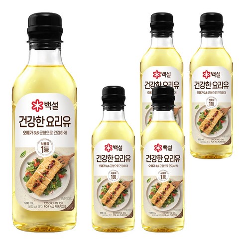 백설 건강한 요리유, 500ml, 5개