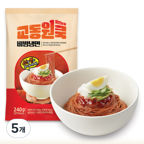 교동식품 원쿡 비빔냉면 실온 240g, 5개