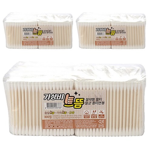 가성비 으뜸 절약형 멀티 멸균 종이 면봉, 100개입, 24개