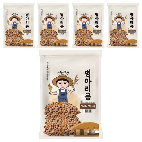 농부곡간 캐나다산 병아리콩, 3kg, 5개