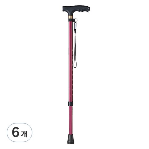펠리스제이 보행 보조 어르신 지팡이, 핑크라이트 외발, 6개