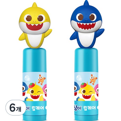 아텍스 핑크퐁 아기상어 립케어, 딸기향, 3.8g, 6개