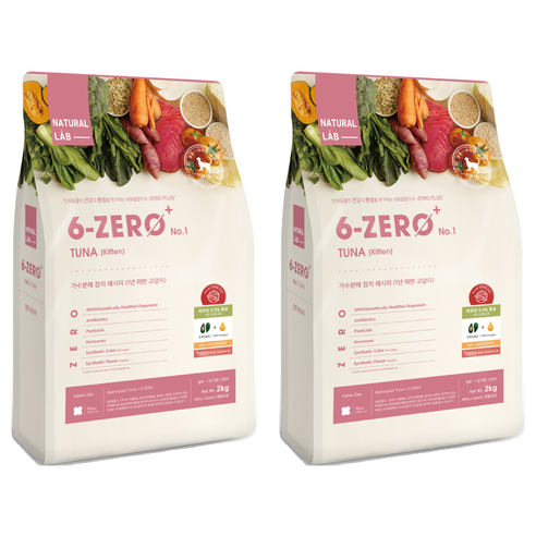 네츄럴랩 키튼 6 ZERO PLUS CAT 1 건식사료, 2개, 참치, 2kg