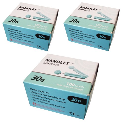 동방 나노렛 란셋 30G 멸균채혈침, 100개입, 3개