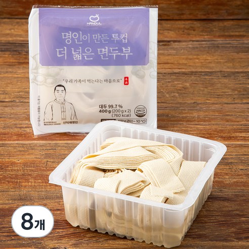 한둘 명인이 만든 투컵 더 넓은 면두부, 200g, 8개