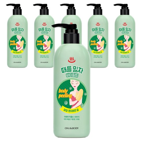 온더바디 때를밀자 바디필링 바디스크럽, 500ml, 6개