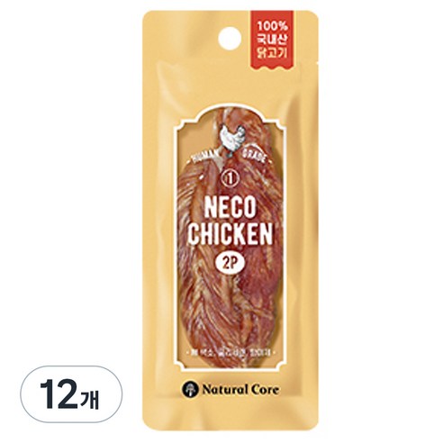 네츄럴코어 네코치킨 육포, 닭고기, 12g, 12개