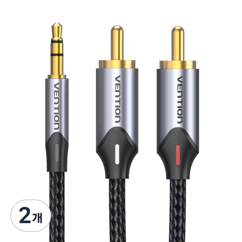 벤션 울트라 직조 3.5mm to 2 RCA 오디오 케이블 혼합색상, BCNBF 1m, 2개