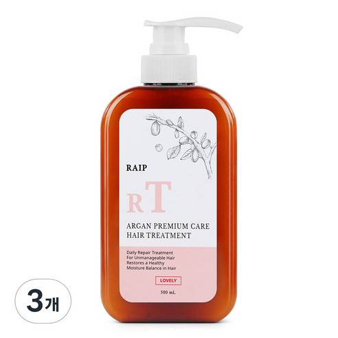 라입 아르간 프리미엄케어 트리트먼트 러블리, 500ml, 3개