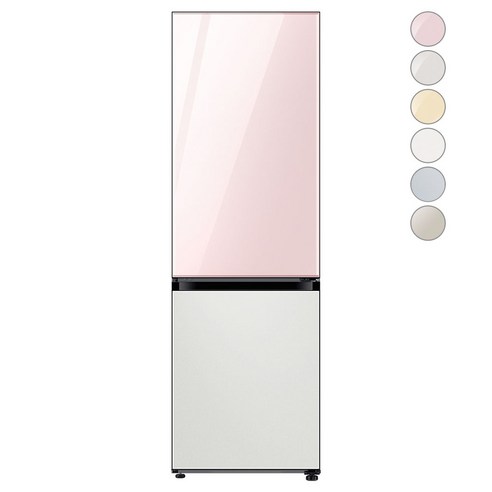 [색상선택형] 삼성전자 비스포크 냉장고 방문설치, 글램 핑크 + 코타 화이트, RB33A3004AP