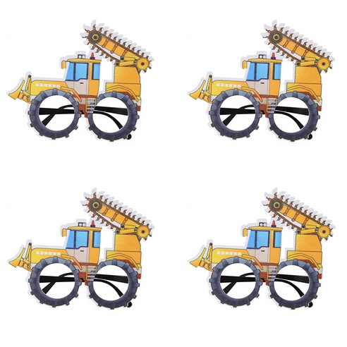 알로데 다양한 굴삭기 파티안경, TYPE01로깅카, 4개