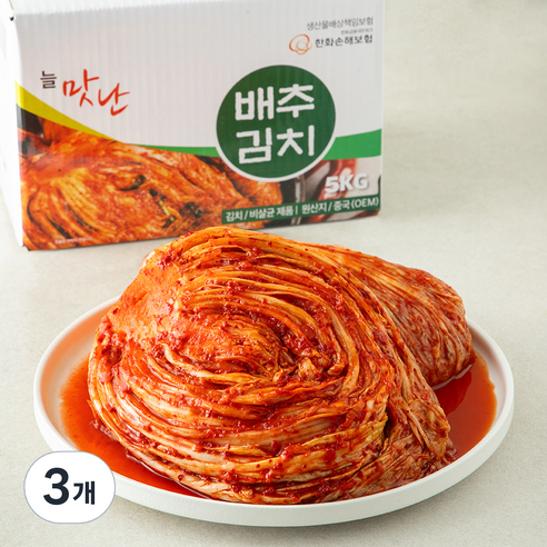 인우 늘맛난 배추김치, 5kg, 3개