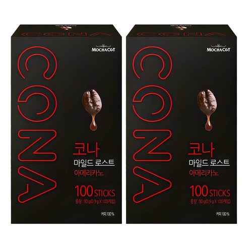 CONA 마일드로스트 원두커피스틱, 0.9g, 100개입, 2개