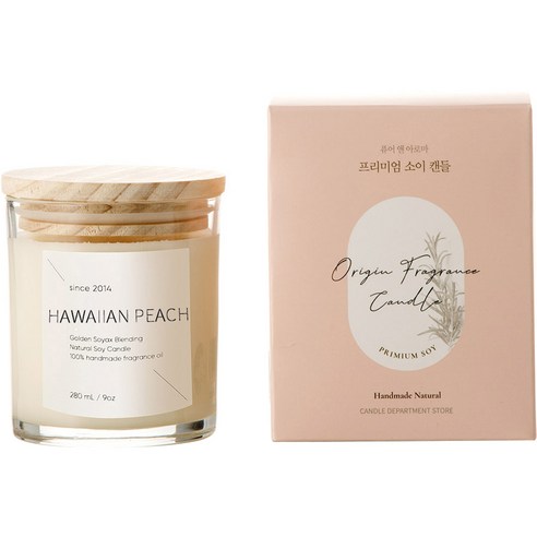 에인디 핸드메이드 소이 심지없는 캔들 워머전용 280g, 하와이안피치, 1개