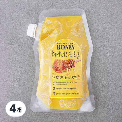 주비푸드 허니머스타드 소스, 500g, 4개