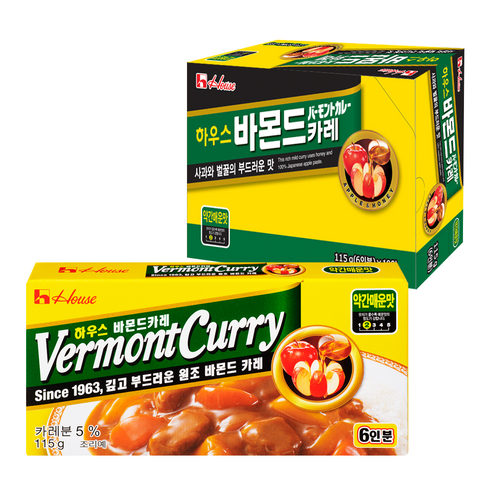 농심 하우스 바몬드카레 약간매운맛, 115g, 10개